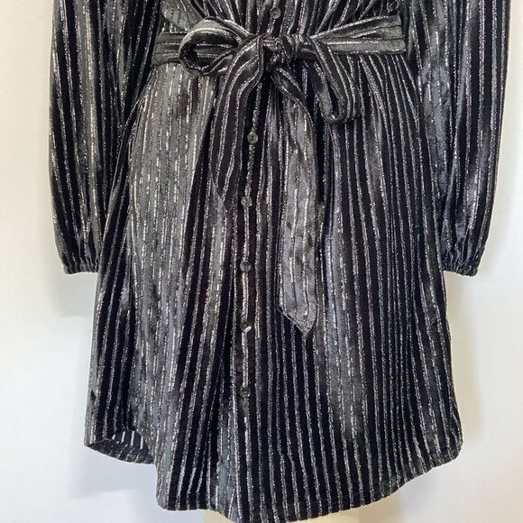 House of Harlow 1960 Black Metallic Wrap Duster& Black Full Length Slip … - Picture 6 of 9
